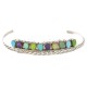 Handmade Certified Authentic Zuni .925 Sterling Silver Natural Sugilite Turquoise and Gaspeite Native American Bracelet 12667-0