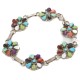 Handmade Certified Authentic Zuni .925 Sterling Silver Petit Point Natural Multicolor Native American Bracelet 12668