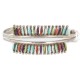 Handmade Certified Authentic Zuni .925 Sterling Silver Petit Point Natural Multicolor Native American Bracelet 12672