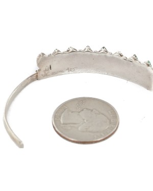 Handmade Certified Authentic Zuni .925 Sterling Silver Petit Point Natural Turquoise Native American Bracelet 12667-00 Handmade Certified Authentic Zuni .925 Sterling Silver Petit Point Natural Turquoise Native American Bracelet 12667-00