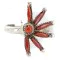 Petit Point Handmade Zuni .925 Sterling Silver Coral Native American Ring 16985-2 Petit Point Handmade Zuni .925 Sterling Silver Coral Native American Ring 16985-2