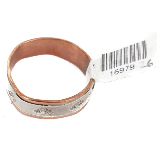 Handmade Kokopelli Navajo .925 Sterling Silver Pure Copper Native American Ring 16979-26