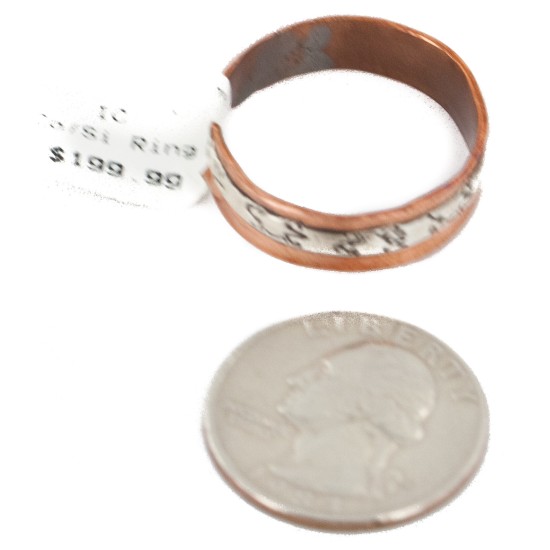 .925 Sterling Silver Pure Copper Handmade Certified Authentic Navajo Gecko Native American Ring  16979-30