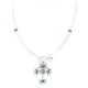 Handmade Cross Certified Authentic Zuni .925 Sterling Silver Petit Point Turquoise Quartz Native American Necklace  24367-16076-101