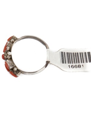 Handmade Zuni Certified Authentic .925 Sterling Silver Coral Native American Ring 16681 Handmade Zuni Certified Authentic .925 Sterling Silver Coral Native American Ring 16681