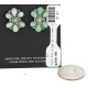 Handmade Certified Authentic Petit Point Flower Zuni .925 Sterling Silver Turquoise Stud Native American Earrings 27127