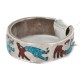 .925 Sterling Silver Handmade Certified Authentic Navajo Coral and Natural Turquoise Native American Ring  16872