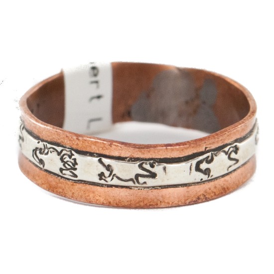 .925 Sterling Silver Pure Copper Handmade Certified Authentic Navajo Gecko Native American Ring  16979-30