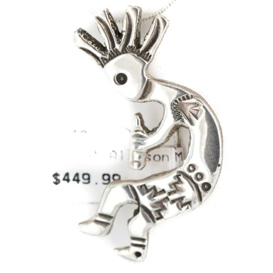 Kokopelli Navajo .925 Sterling Silver Native American Pin and Pendant 24329 Kokopelli Navajo .925 Sterling Silver Native American Pin and Pendant 24329