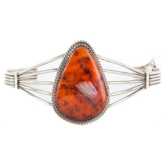 Handmade Certified Authentic .925 Sterling Silver Natural Spiny Oyster Native American Bracelet 12325