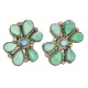 Handmade Certified Authentic Petit Point Flower Zuni .925 Sterling Silver Turquoise Stud Native American Earrings 27127