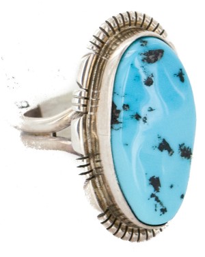 Handmade Certified Authentic Signed .925 Sterling Silver Natural Turquoise Native American Ring  17922