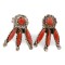 Handmade Certified Authentic Zuni .925 Sterling Silver Coral Stud Native American Earrings 27128