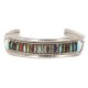 Handmade Certified Authentic Zuni .925 Sterling Silver Natural Turquoise Multicolor Native American Bracelet 12665-0
