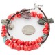 Certified Authentic Carved Horse Navajo .925 Sterling Silver Natural Turquoise Coral Jasper Native American Necklace 34061