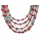 Certified Authentic 5 Strand Navajo .925 Sterling Silver Natural Turquoise Coral Native American Necklace 15775-1 Certified Authentic 5 Strand Navajo .925 Sterling Silver Natural Turquoise Coral Native American Necklace 15775-1
