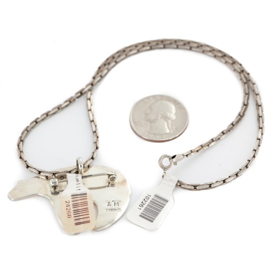 Bear Certified Authentic Navajo .925 Sterling Pin and Pendant Native American Necklace 24268-102261