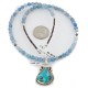 .925 Sterling Silver Handmade Certified Authentic Navajo Natural Turquoise Blue Quartz Native American Necklace 24394-2-16083-7