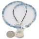 .925 Sterling Silver Handmade Certified Authentic Navajo Natural Turquoise Blue Quartz Native American Necklace 24394-2-16083-7