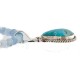 .925 Sterling Silver Handmade Certified Authentic Navajo Natural Turquoise Blue Quartz Native American Necklace 24394-2-16083-7
