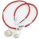 .925 Sterling Silver Handmade Certified Authentic Navajo Natural Turquoise Coral Native American Necklace 12816-16083