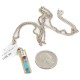Nickel Handmade Certified Authentic Navajo Inlay Natural Turquoise Coral Native American Necklace 24405-1