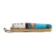Nickel Handmade Certified Authentic Navajo Inlay Natural Turquoise Coral Native American Necklace 24405-1