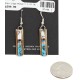 Nickel Handmade Certified Authentic Navajo Inlay Natural Turquoise Coral Native American Earrings 27184-1