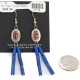 Handmade Certified Authentic Signed by .925 Sterling Silver Navajo Natural Spiny Oyster Lapis Dangle Native American Earrings 27118