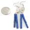 Handmade Signed by .925 Sterling Silver Navajo Natural Spiny Oyster Lapis Dangle Native American Earrings 27118