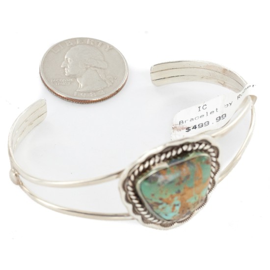 Handmade Certified Authentic Navajo .925 Sterling Silver Natural Turquoise Native American Bracelet 12654