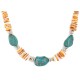 Certified Authentic Navajo .925 Sterling Silver Natural Graduated Spiny Oyster Turquoise Native American Necklace 34060