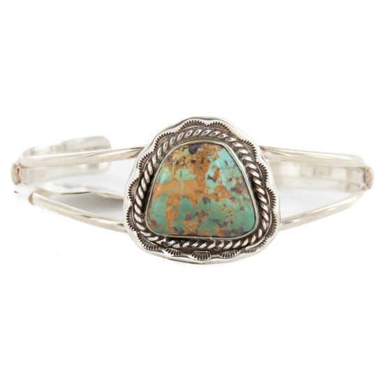 Handmade Certified Authentic Navajo .925 Sterling Silver Natural Turquoise Native American Bracelet 12654