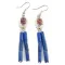 Handmade Signed by .925 Sterling Silver Navajo Natural Spiny Oyster Lapis Dangle Native American Earrings 27118