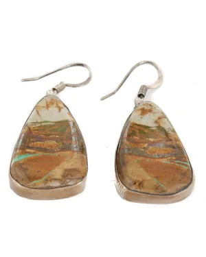 Handmade Signed by Shay .925 Sterling Silver Natural Boulder Turquoise Dangle Native American Earrings 17948 Handmade Signed by Shay .925 Sterling Silver Natural Boulder Turquoise Dangle Native American Earrings 17948