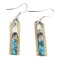 Nickel Handmade Navajo Inlay Natural Turquoise Coral Native American Earrings 27184-1