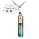 Nickel Handmade Certified Authentic Navajo Inlay Natural Turquoise Coral Native American Necklace 24405-1