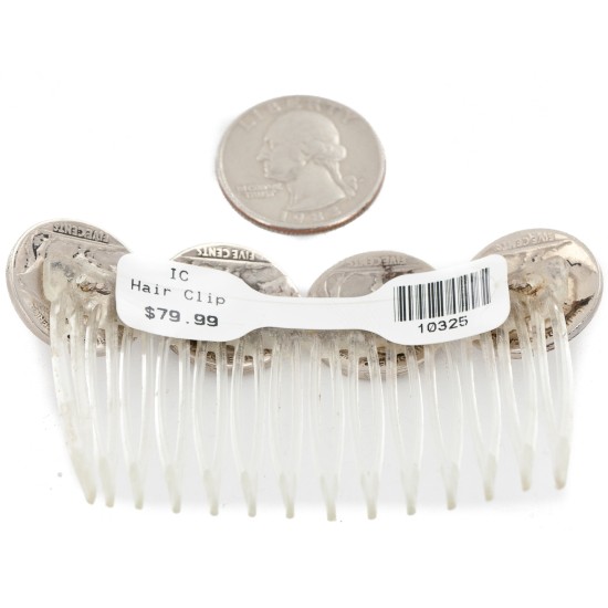 Vintage Style Buffalo Nickel Handmade Certified Authentic Navajo Nickel Hairclip 10325