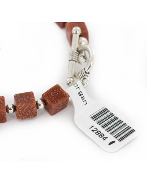 Certified Authentic Navajo Natural Goldstone Native American Bracelet 12884-1