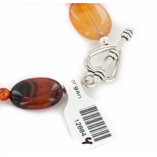 Certified Authentic Navajo Natural Carnelian Native American Bracelet 12884-4