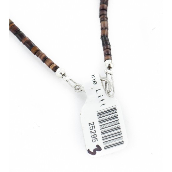 Certified Authentic Navajo .925 Sterling Silver Natural Turquoise Amethyst Heishi Native American Necklace 25285-3 Certified Authentic Navajo .925 Sterling Silver Natural Turquoise Amethyst Heishi Native American Necklace 25285-3