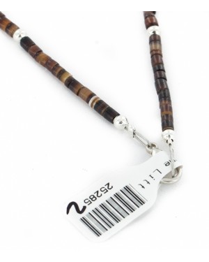 Certified Authentic Navajo .925 Sterling Silver Natural Turquoise Heishi Amethyst Native American Necklace 25285-2 Certified Authentic Navajo .925 Sterling Silver Natural Turquoise Heishi Amethyst Native American Necklace 25285-2