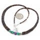 Certified Authentic Navajo .925 Sterling Silver Natural Turquoise Heishi Amethyst Native American Necklace 25285-2