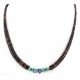 Certified Authentic Navajo .925 Sterling Silver Natural Turquoise Heishi Amethyst Native American Necklace 25285-2