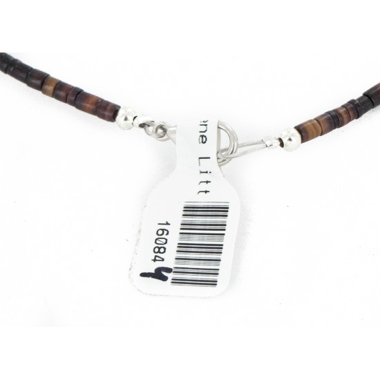 Certified Authentic Navajo .925 Sterling Silver Natural Turquoise Heishi Multicolor Stones Native American Necklace 16084-4