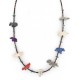Certified Authentic Navajo .925 Sterling Silver Natural Turquoise Multicolor Stones Heishi Native American Necklace 16084-2