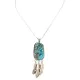 Feather .925 Sterling Silver Handmade Navajo Natural Turquoise Native American Necklace 14990 Feather .925 Sterling Silver Handmade Navajo Natural Turquoise Native American Necklace 14990