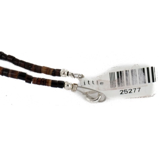 Certified Authentic .925 Sterling Silver Handmade Navajo Natural Turquoise Agate Spiny Oyster Native American Necklace 15939-4-25277