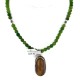 .925 Sterling Silver Handmade Certified Authentic Navajo Tigers Eye and Quartz Native American Necklace 24125-16076-6