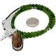 .925 Sterling Silver Handmade Certified Authentic Navajo Tigers Eye and Quartz Native American Necklace 24125-16076-6